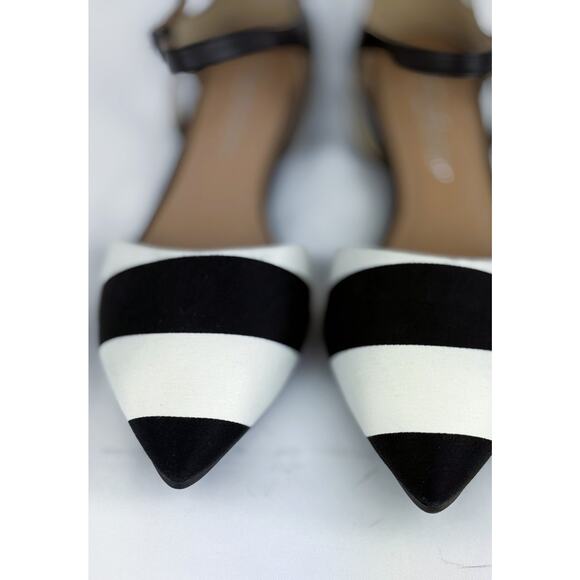 CL BY LAUNDRY Black & White Pointed Toe Ankle Strap Flats Women’s Size 6M - Picture 4 of 7